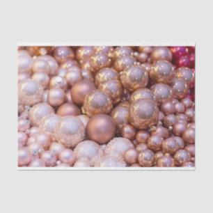 Champagne and Pink Christmas Bulb Tissue Paper