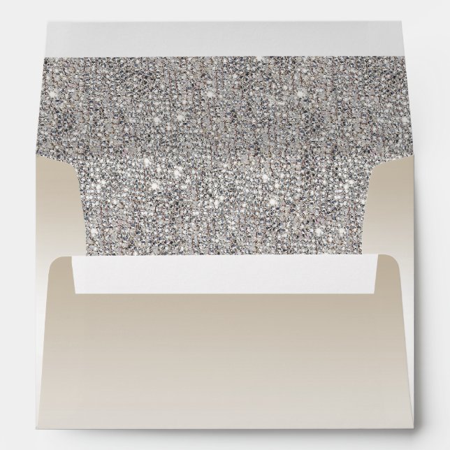 Champagne and Silver Sequins Envelope (Back (Bottom))