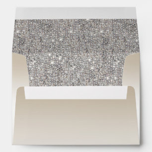 Champagne and Silver Sequins Envelope
