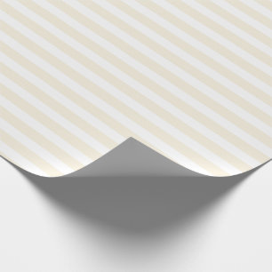 Champagne and White Simple Horizontal Striped Wrapping Paper
