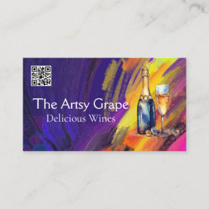 Champagne Artistic Rendering   Paint Strokes Business Card