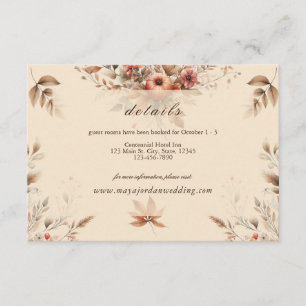 Champagne Autumn Wedding Details Enclosure Card