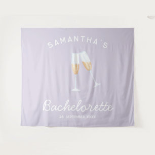 Champagne Bachelorette Party Backdrop Boho Fun Tapestry