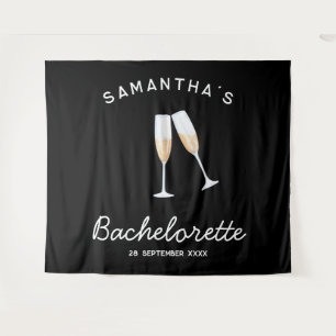 Champagne Bachelorette Party Backdrop Boho Fun Tapestry