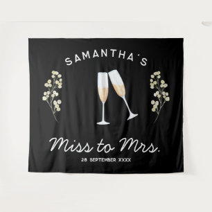 Champagne Bachelorette Party Miss to Mrs Floral Tapestry