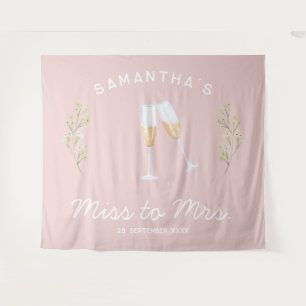 Champagne Bachelorette Party Miss to Mrs Floral Tapestry