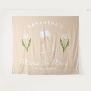 Champagne Bachelorette Party Miss to Mrs Tulip Tapestry