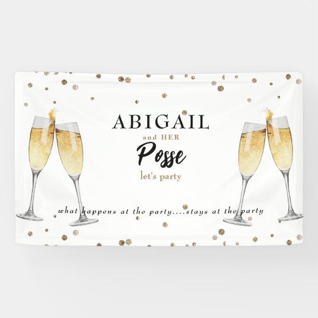 Champagne Bachelorette Posse Party Banner (Horizontal)