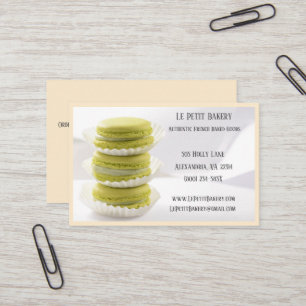 Champagne Bakery Baker Pastry Chef Green Macarons Business Card