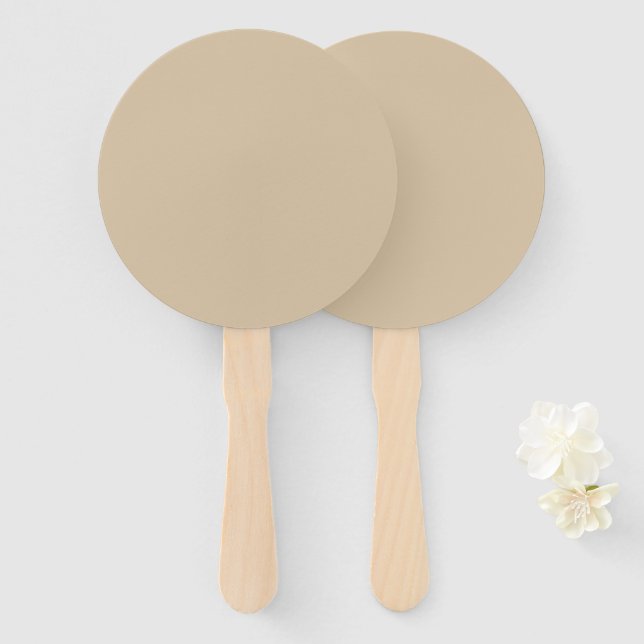 Champagne Beige  Hand Fan (Front and Back)
