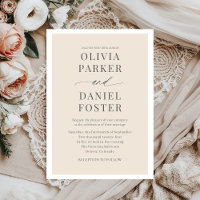 Champagne Beige Modern Minimalist Wedding