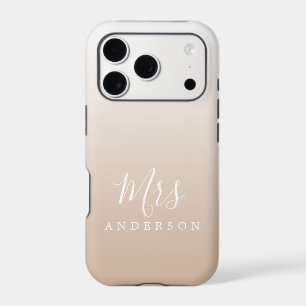 Champagne Beige Ombre Script Future Mrs Name