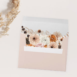 Champagne Beige & Orange Rustic Floral 2 BE Envelope