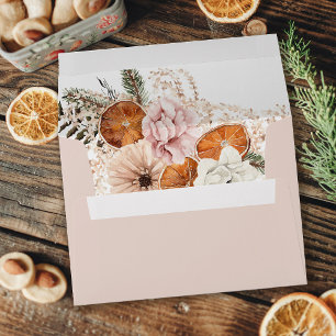 Champagne Beige & Orange Rustic Floral BE Envelope
