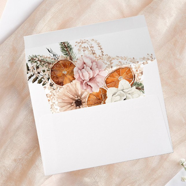 Champagne Beige & Orange Rustic Floral Envelope (Creator Uploaded)