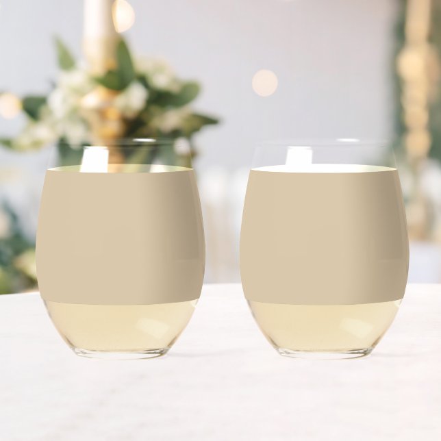 Champagne Beige  Stemless Wine Glass (Insitu (Wedding))