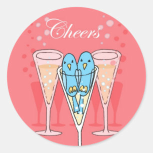Champagne Birds Sticker