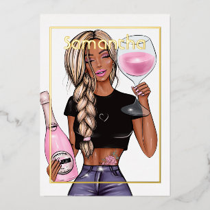 Champagne Birthday Party Foil Invitation