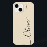 Champagne Black Elegant Calligraphy Script Name Case-Mate iPhone 14 Case<br><div class="desc">Champagne Black Elegant Calligraphy Script Custom Personalised Name iPhone 14 Smart Phone Cases features a modern and trendy simple and stylish design with your personalised name in elegant hand written calligraphy script typography on a champagne background. Designed by ©Evco Studio www.zazzle.com/store/evcostudio</div>