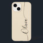Champagne Black Elegant Calligraphy Script Name Case-Mate iPhone 14 Case<br><div class="desc">Champagne Black Elegant Calligraphy Script Custom Personalised Name iPhone 14 Smart Phone Cases features a modern and trendy simple and stylish design with your personalised name in elegant hand written calligraphy script typography on a champagne background. Designed by ©Evco Studio www.zazzle.com/store/evcostudio</div>