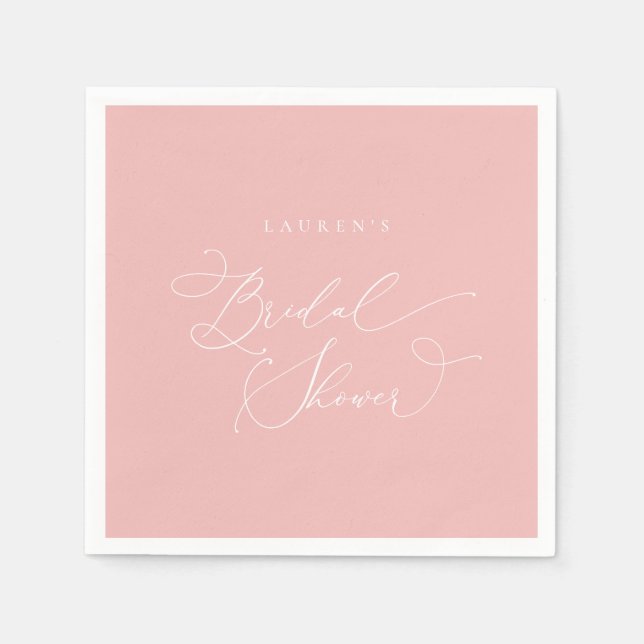 Champagne Blush Modern Bridal Shower Napkin (Front)
