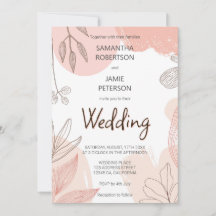 Champagne Blush Pink - Hand Drawn Floral Wedding