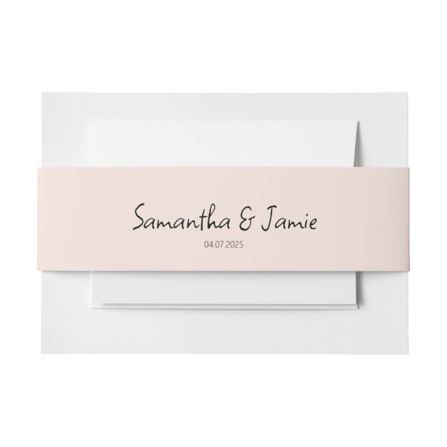 Champagne Blush Pink - Matching Belly Bands Invitation Belly Band (Front Example)