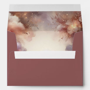 Champagne Blush Stardust Garden Wedding Envelope