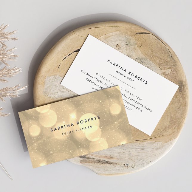 Champagne Bokeh Lights Business Card (Creator Uploaded)