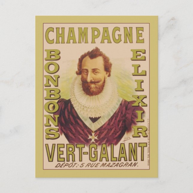 Champagne Bonbons Elixir Postcard (Front)