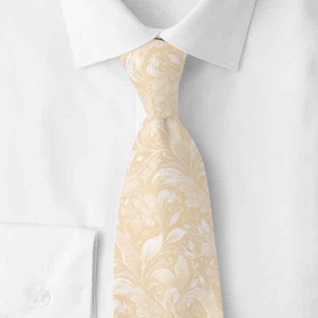 Champagne Botanical Batik Tie (Creator Uploaded)