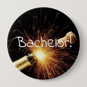 champagne bottle bachelor party 10 cm round badge