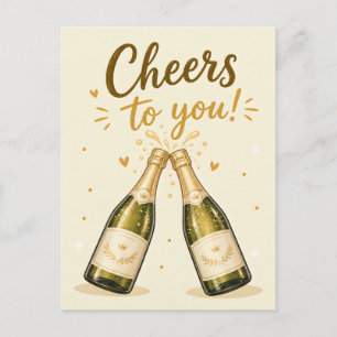 Champagne Bottle Birthday Celebration Postcard