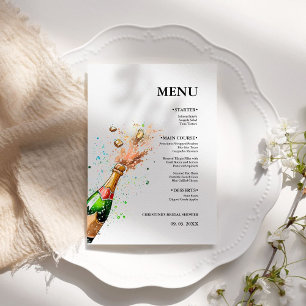 Champagne bottle Bridal shower party  Menu