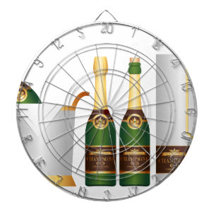 champagne bottles dartboard