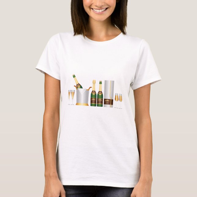champagne bottles T-Shirt (Front)