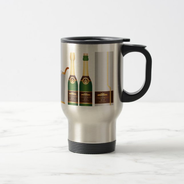 champagne bottles travel mug (Right)