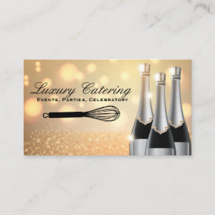Champagne Bottles Whisk Business Card