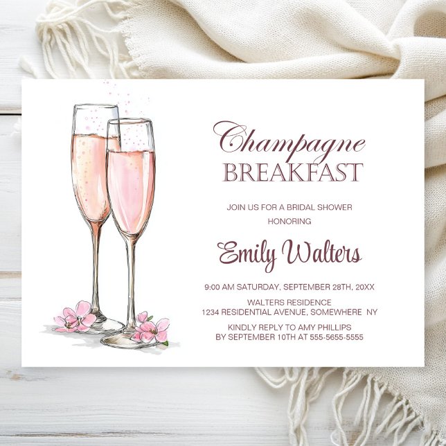 Champagne Breakfast Bridal Shower Invitation (Creator Uploaded)