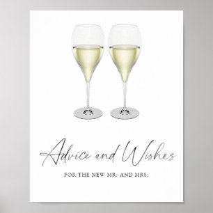 Champagne Bridal shower - advice and wishes Poster