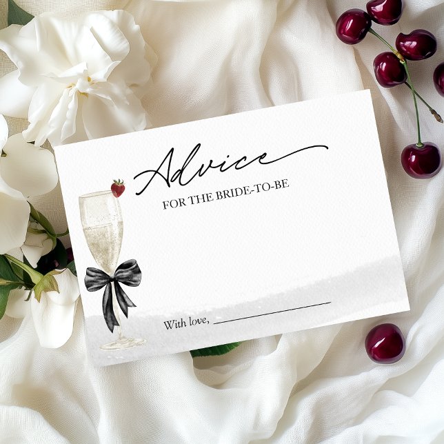Champagne Bridal Shower Advice for the Bride Card (Creator Uploaded)