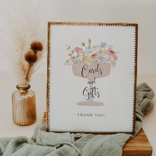Champagne Bridal Shower Cards and Gifts Sign