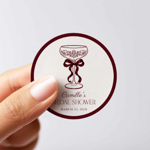 Champagne Bridal Shower Favour Classic Round Sticker