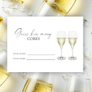 Champagne bridal shower - guess how many corks enclosure card