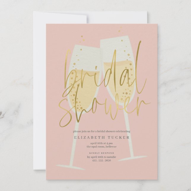 Champagne Bridal Shower Invitation (Front)