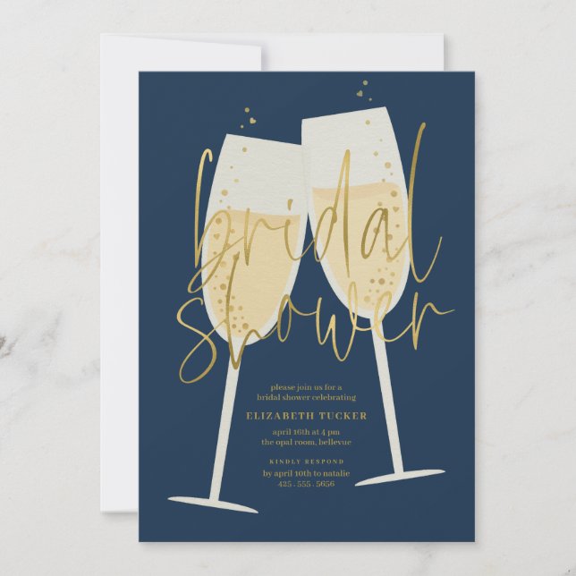 Champagne Bridal Shower Invitation (Front)