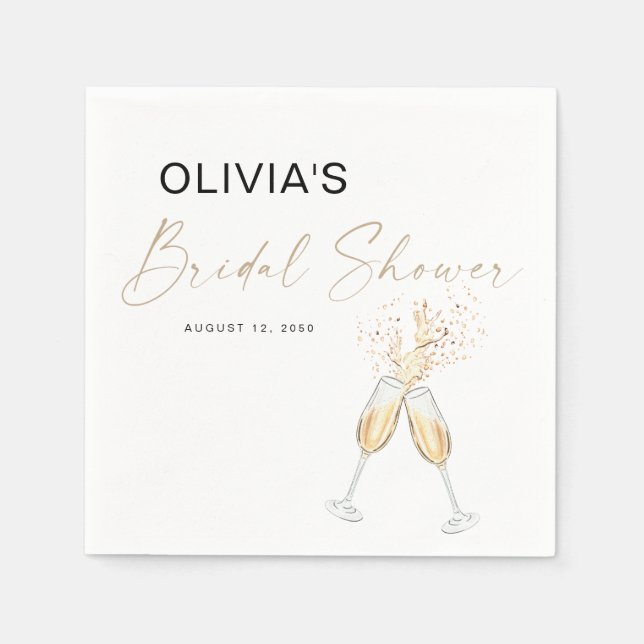 Champagne Bridal Shower Napkins (Front)