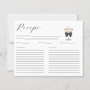 Champagne Bridal Shower Recipe Card