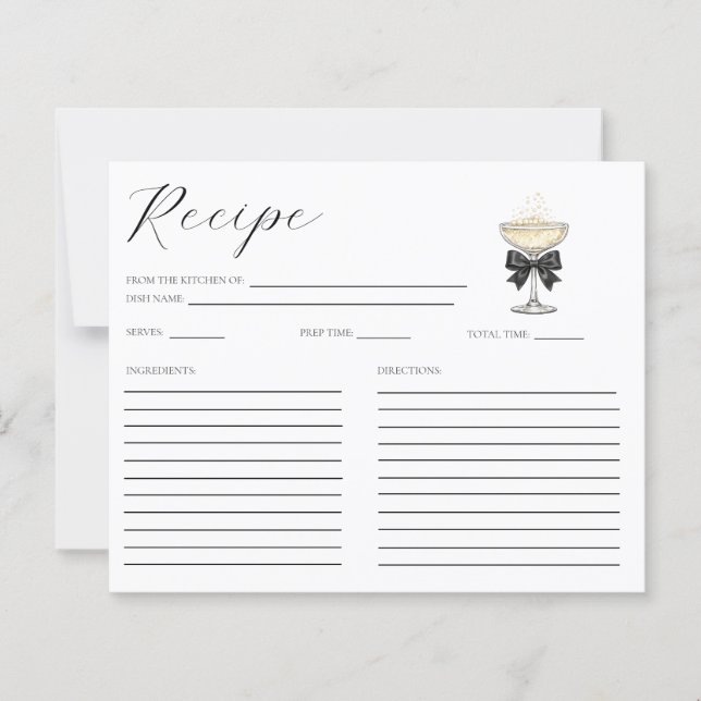 Champagne Bridal Shower Recipe Card (Front)