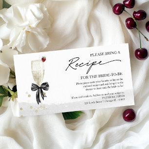 Champagne Bridal Shower Recipe Request Enclosure Card
